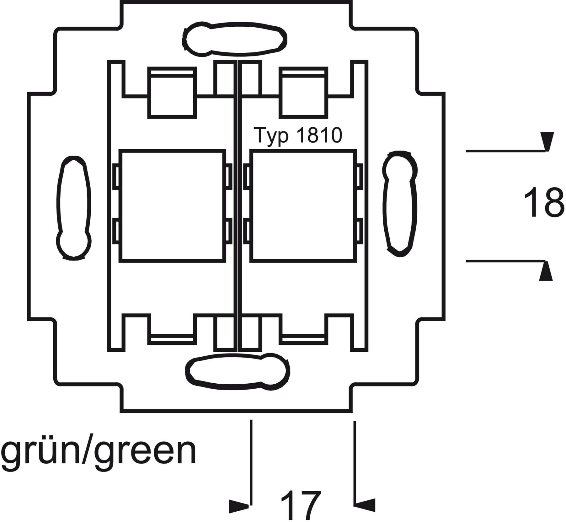 Busch-Jaeger Tragring f.Modular-Jack grüner Sockel 1810 (2CKA001753A8048)