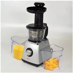 Girmi Slow Juicer Entsafter silber/schwarz 400 Watt, Entsafter, Silber