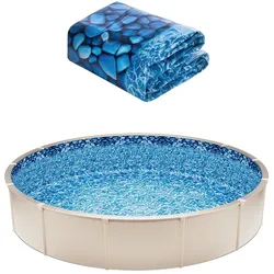 VEVOR Runde Poolfolie, φ 549x147 cm, Innenfolie, Ersatzfolie, Innenhülle, Schwimmbadfolie, Folie aus Vinyl im Überlappungsstil mit Standardstärke, für Aufstellpools mit 137 cm Wandhöhe