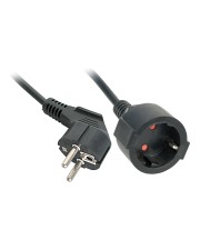 Lindy Spannungsversorgungs-Verlängerungskabel CEE 7/7 W bis M 3 m Schwarz (30244)