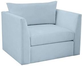 Somerset Outdoor Upholstered Swivel Chair - Canvas Light Blue - Ballard Designs