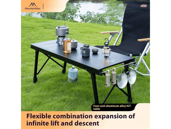 Table de camping pliante Mountainhiker New Folding IGT, système de cuisson portable IGT pour l'extérieur, 3-5 tables, table de camping multi-usage