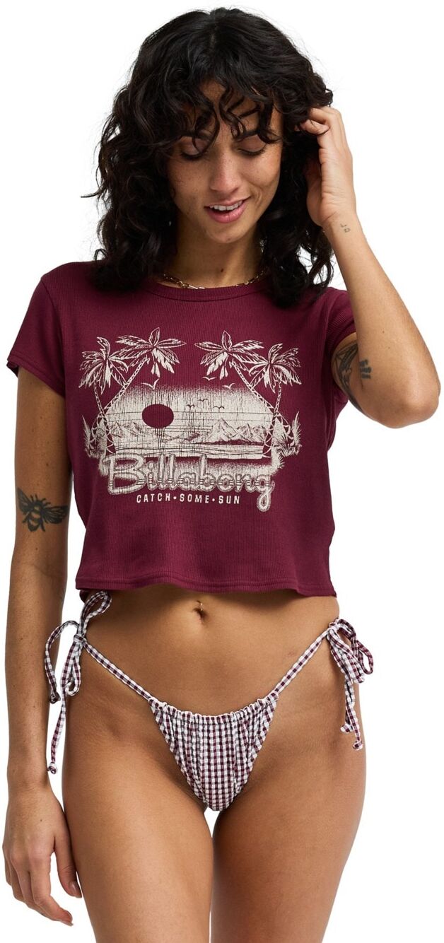 T-Shirt BILLABONG "Catch Some Sun", Damen, Gr. M, cranberry, Obermaterial: 100% Baumwolle., Shirts T-Shirt cranberry M
