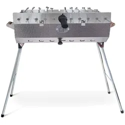 Grillpeter Mangal Set Taschkent Schaschlikgrill mit 11er Drehspieß Spieße Motor