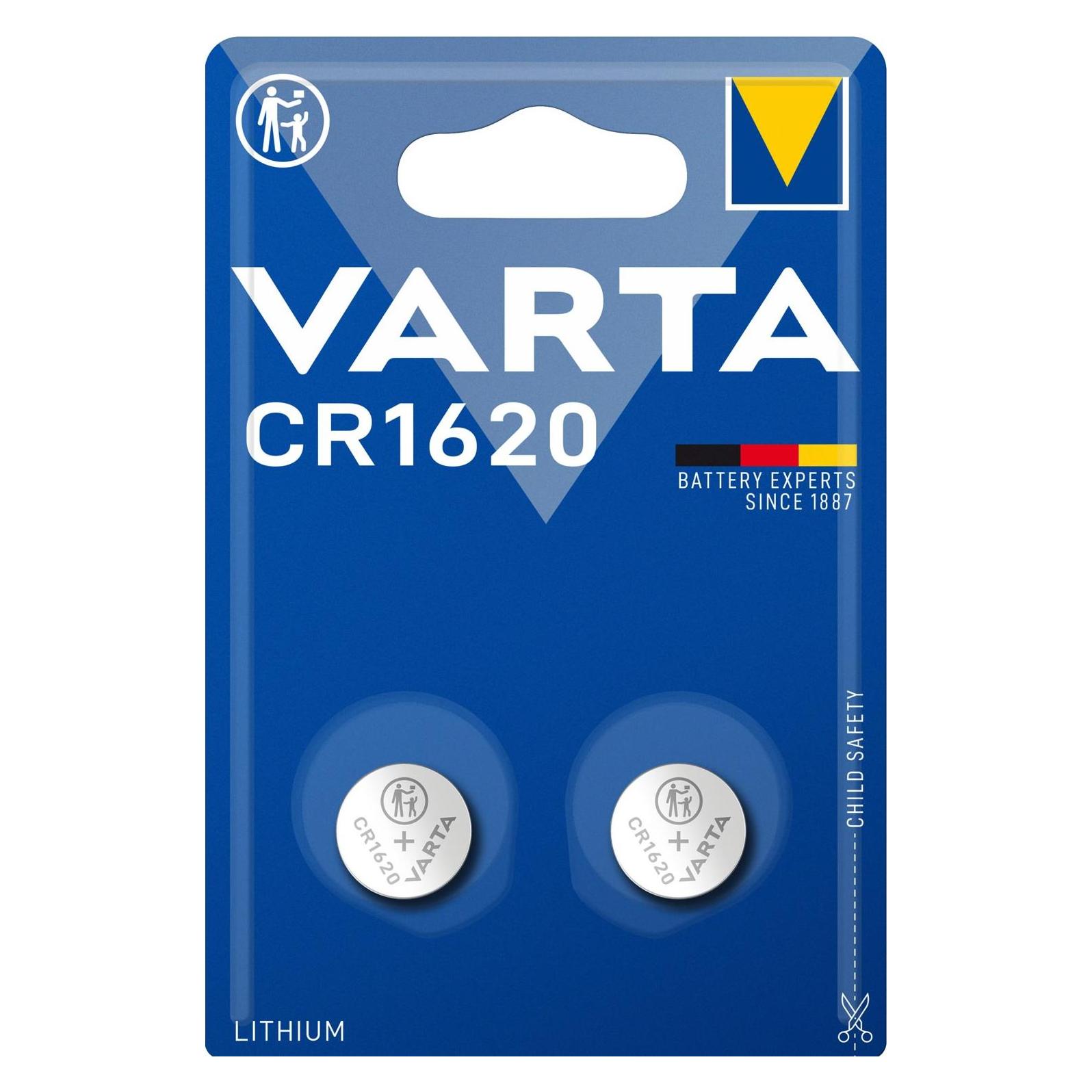 Varta Knopfzelle Electronics Lithium CR1620 3V 1Bli=2Stk 6620101402 (2 Stk., CR1620, 70 mAh) (6620101402)