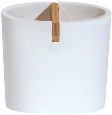 Showerdrape Sonata White & Bamboo Toothbrush Holder
