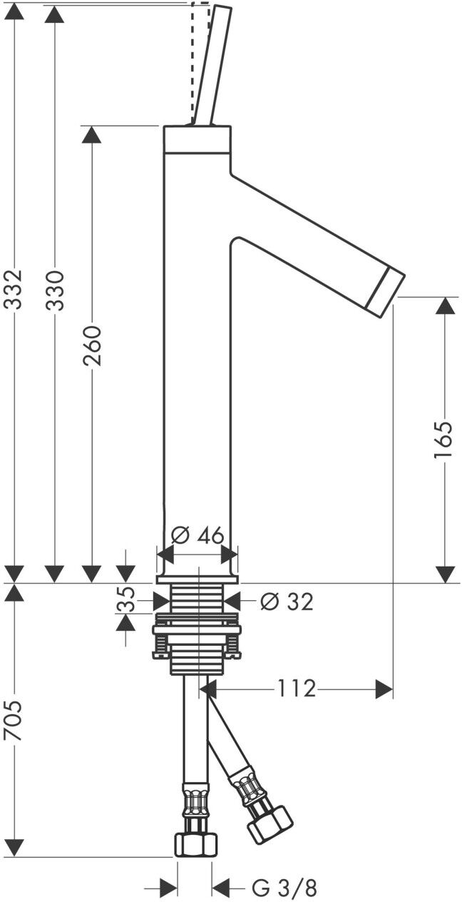 Hansgrohe Waschtischmischer 170 Axor Starck 10123950