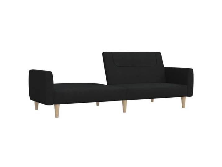 Canapé-lit convertible 2 places - SOLOMOON - Noir - 220x84 5x69 cm - 220x100x52 cm en mode lit - Tissu polyester