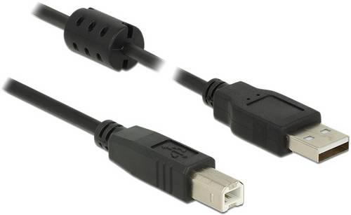 Delock USB-Kabel USB 2.0 USB-A Stecker, USB-B Stecker 0.50m Schwarz 84894