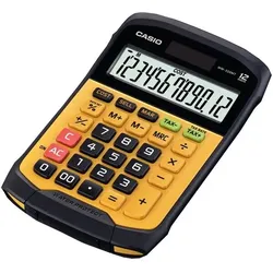 Casio Wasser- und Staubgeschützer Tisch- rechner, 12 Stellig, gelb/schwarz,