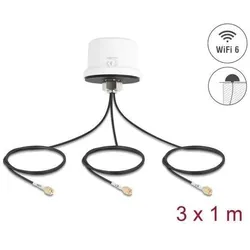 Delock 4G MIMO Dualband WiFi 6 Antenne 2 x SMA + 1 x RP-SMA (4G, WLAN), Netzwerkantenne