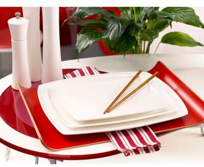 Red Vanilla Vanilla Fare Rectangular Platter