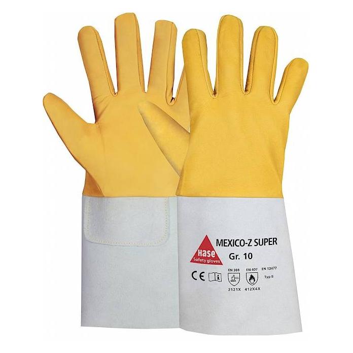 Hase Schweißerhandschuhe Mexico Z Super Gr.10 gelb/grau Ziegennappaleder (10) (228804)
