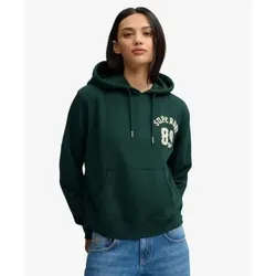 Superdry für Damen. W2012713A Grünes Applique-Crop-Hoodie (M), Lässig, Baumwolle