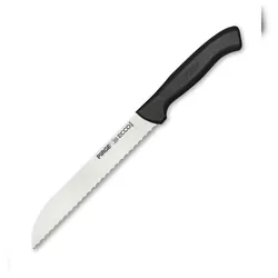 Pirge Ecco Brotmesser mit Wellenschliff 17,5 cm Schwarz für Schneiden von Brot, Bagels, Kuchen - Brötchenmesser