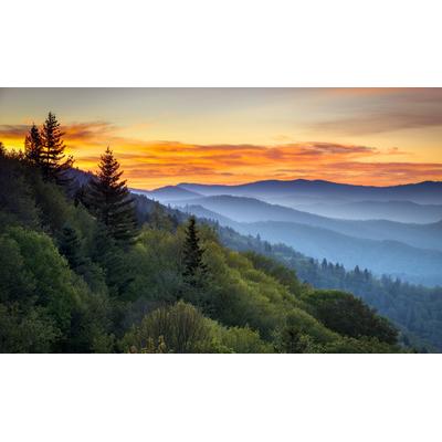 Fototapete PAPERMOON "GEBIRGE-FLUSS SEE BERGE WALD HIMMEL BACH SONNE WOLKEN", bunt, B:4m L:2,6m, Vlies, Tapeten