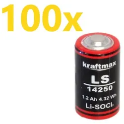 XCell 100x Kraftmax Lithium 3,6V Batterie LS14250 1/2 AA - Zelle