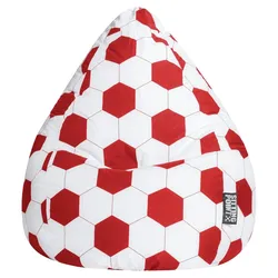 BeanBag FANKURVE XL rot-weiß
