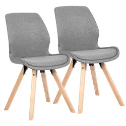CLP 2er Set Stuhl Luna Stoff   Farbe: grau, Material: Stoff