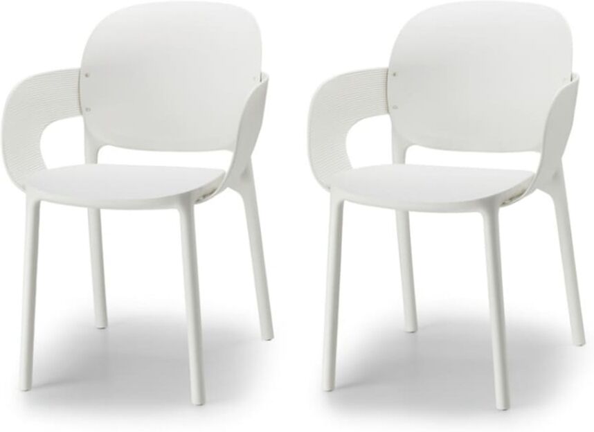 Scab Design Lot de 2 chaises design en plastique blanc Blanc 54x80x57cm