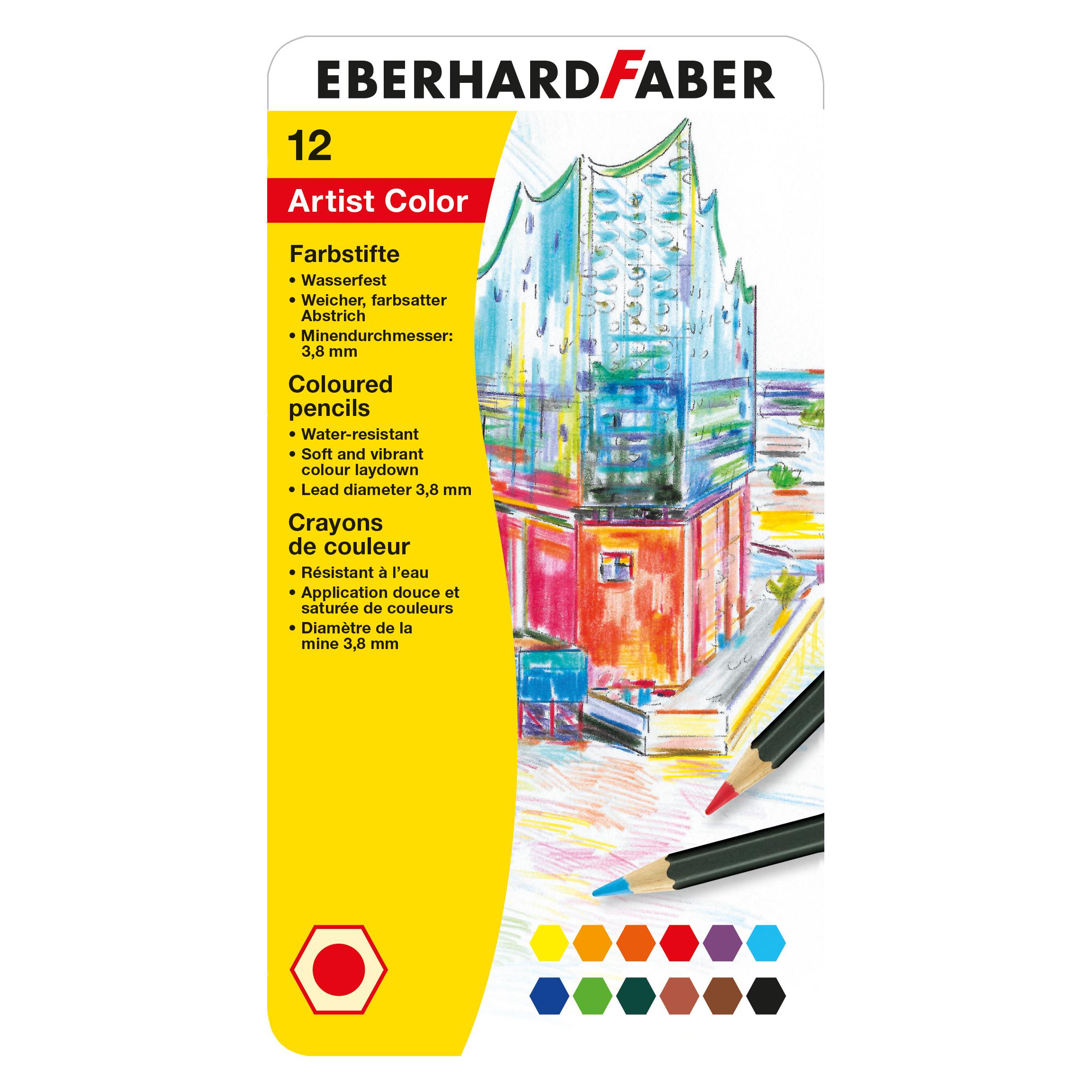 EberhardFaber Farbstifte Artist Color, 12 Stück, Wasserfest (12x) (516112)