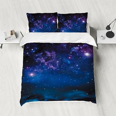 Galaxie Sternenhimmel Planet 3-teiliges Daunenbettbezug-Set für Hotelschlafzimmer Gästezimmer Gästezimmer Bettwäsche komfortables Set