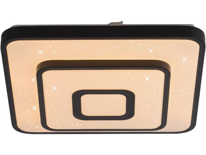 JUST LIGHT LED Deckenleuchte TURANUS , schwarz, 1, H: 7,5cm, 1 Stk., Leuchten, Starry-Cover, LED Deckenleuchte