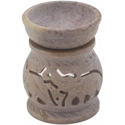 Small Soapstone Oil Burner 8cm - Elephant