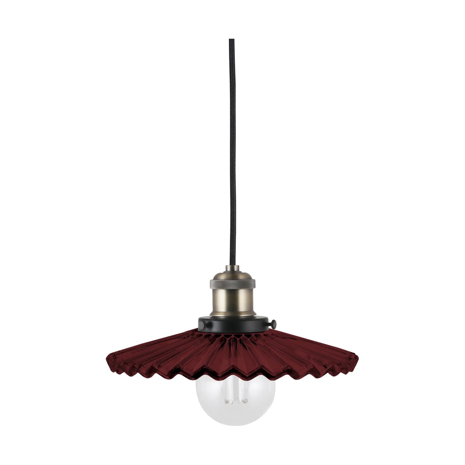 Globen Lighting Cobbler hanglamp Burgundy - Rond Glas - Vintage stijl