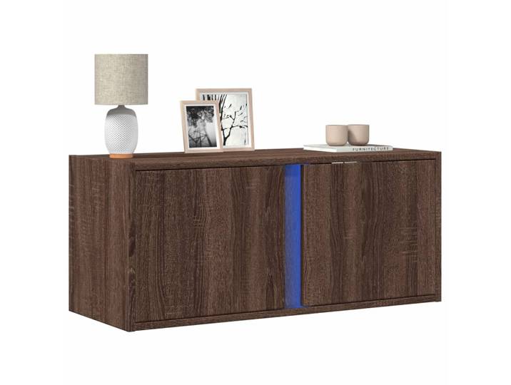 vidaXL TV-Wandschrank mit LED-Beleuchtung Eichen-Optik 80x31x35 cm