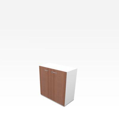 Schrank X-TIME WORK, 2 OH, 860 x 430 x 860 mm, Nuss Canaletto-Dekor/weiß