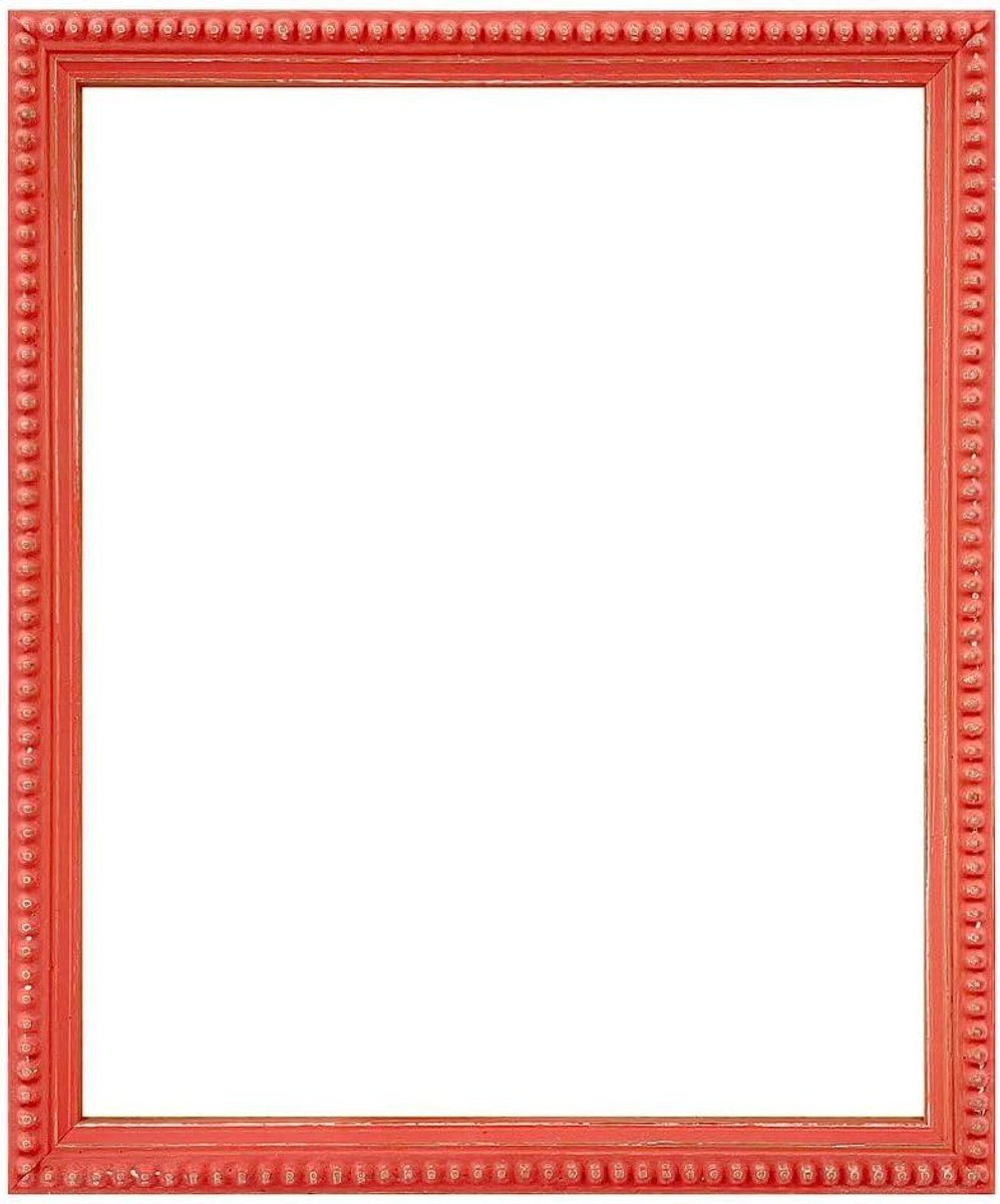Handgeschilderde houten fotolijst voor aan de muur, Rood, A3