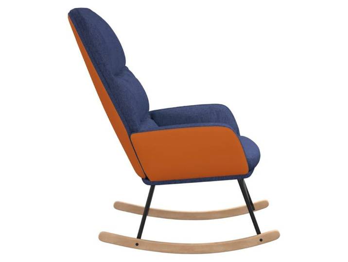 Fauteuil Allaitement - Bleu - Chaise à bascule - Rocking Chair - Bleu Tissu 70x79x105 cm F1520
