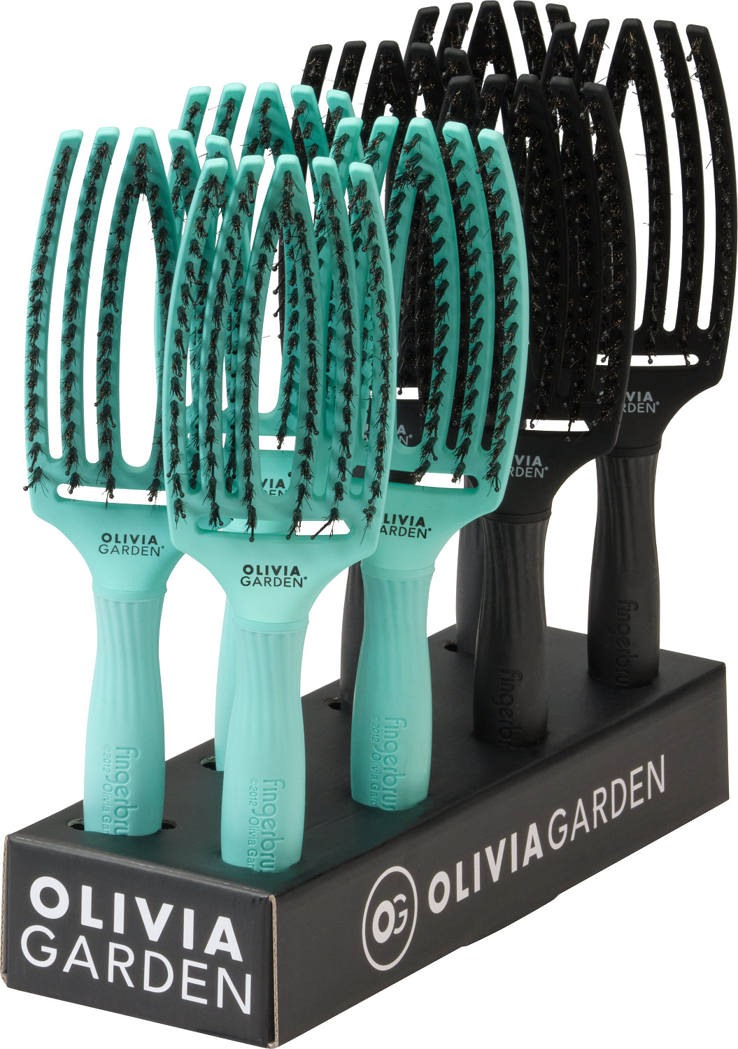 Olivia Garden Fingerbrush Combo Medium 8er Display Mint/Full black B-2564