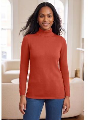 Plus Size Women's Carefree Cashmere Turtleneck by Jessica London in Burnt Red (Size 34/36) Sweater