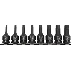 Proline, Steckschlüssel + Stecknuss, Pro-Line Kraft-Steckschlüsselsatz Torx 1/2" T30-T80 8-tlg. (18493) (1/2")