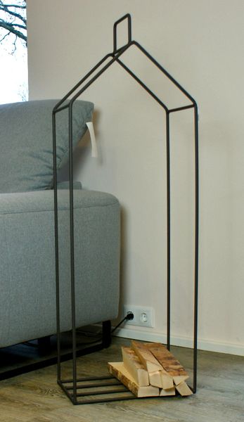 Holzstapler-Kaminholzregal Haus aus Eisen 120 cm von WMG
