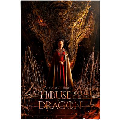 Poster REINDERS "House of the Dragon - dragon throne", rot (farbe bild(er): rot), B:61cm H:91,5cm T:0,1cm, Papier, Bilder, Poster