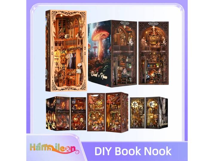Hamaileon Kit de puzzle 3D, kit de construction de maquettes en bois pour maison de poupée miniature, décoration de maison, cadeau artisanal en bois pour Noël et anniversaire