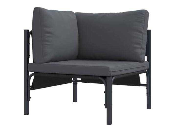 Coespram Ecksofa Garten mit Kissen Anthrazit 80x80x71 cm Stahl Wetterfestes Modulsofa aus robustem Stahl für Terrasse und Garten, inklusive weichem Sitzkissen mit Reißverschluss.