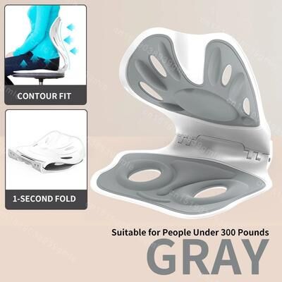 Uplift Picks Foldable Lumbar Back Support Cushion Ergonomic Chair Waist Support Pillow gray