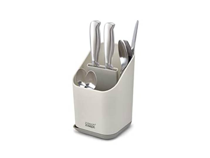 Joseph Joseph Duo Egouttoir à couverts pour évier de cuisine avec fente pour couteaux\, égouttoir à couverts pour évier de cuisine\, gris