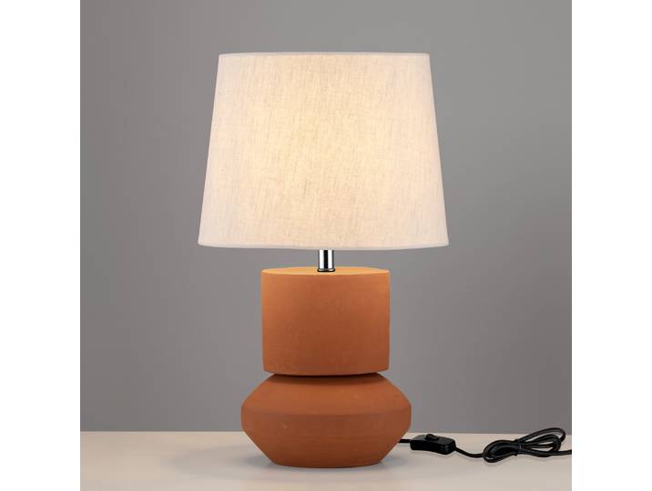 Lampe de table Izumi Ø 31cm Marron Tissu E27