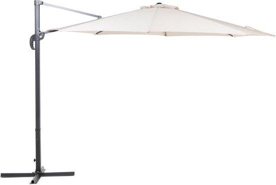 Famanu Achterschirm Sonnenschirm rechteckig 300 cm Lichtbeige Polyester Schwarz Stahlgestell