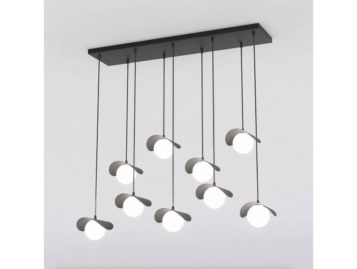 Hängeleuchte Ritual, Schwarz, Metall, Glas, 32x120x100 cm, RoHS, CE, Lampen & Leuchten, Innenbeleuchtung, Hängeleuchten, Pendelleuchten