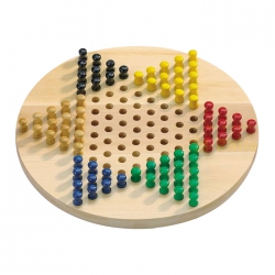 Philos Halma Spiel - rund - Eschenholz - mit farbigen Spielsteinen 242418