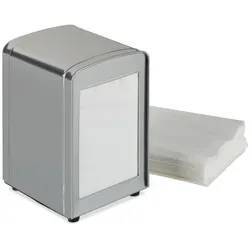 Relaxdays 10 x Serviettenspender Retro silber Silber