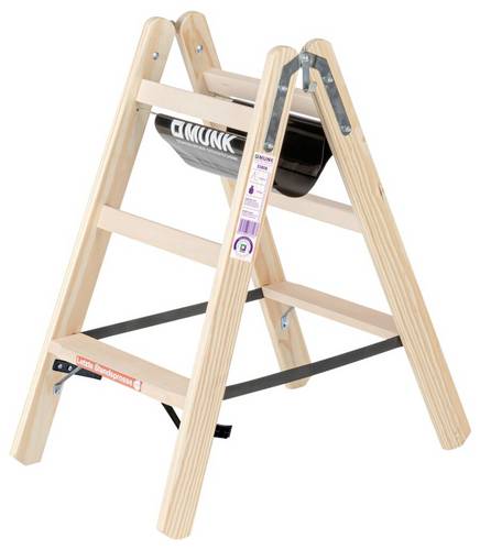 MUNK Günzburger Steigtechnik 033806 Holz Stufen-Stehleiter