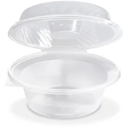 Salatschale (PP) mit Dipfach im Domdeckel klar 2100ml