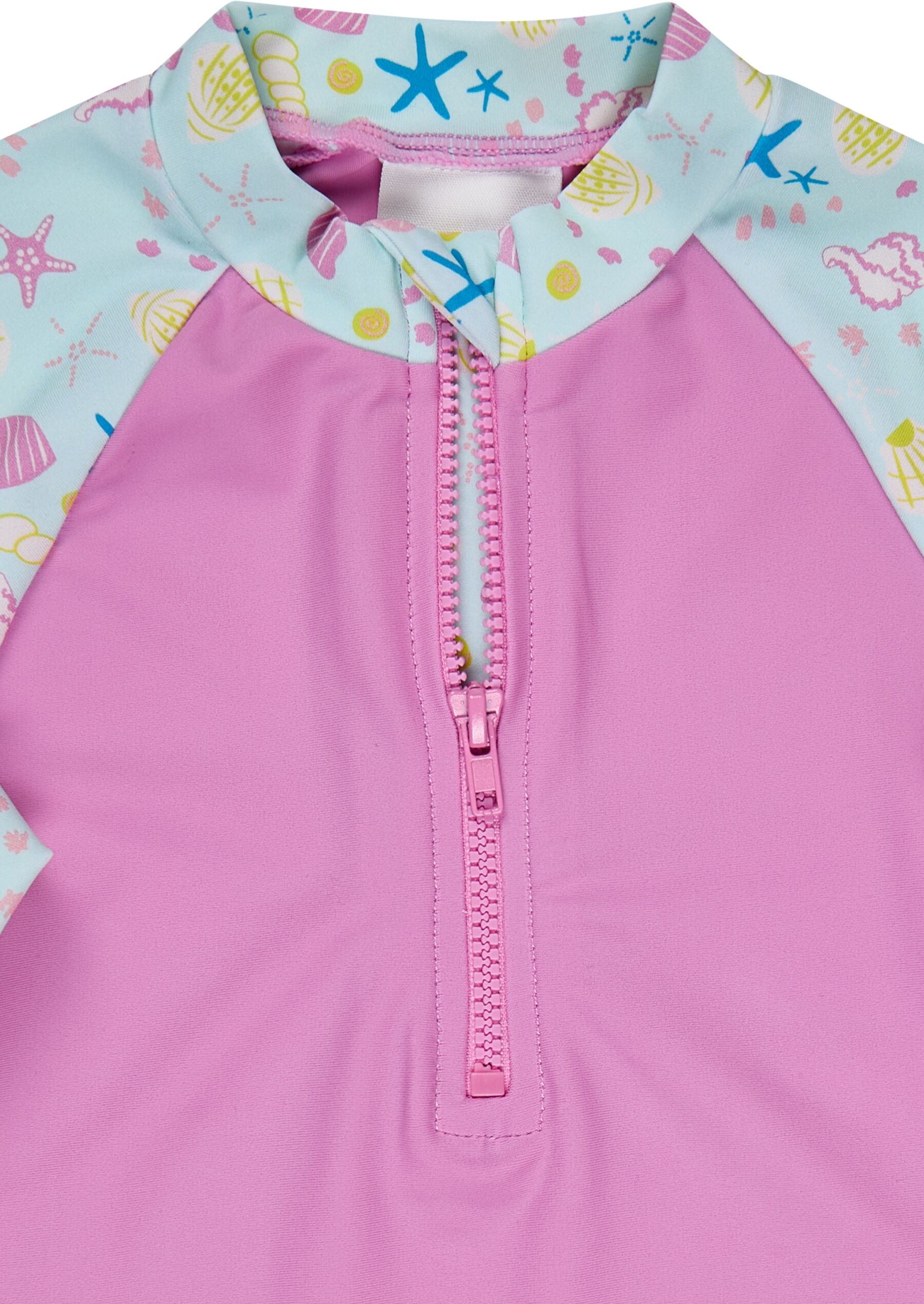 Badeanzug STERNTALER "Badeshirt langarm Muschel", Kinder, Gr. 92, EURO, pink (perlrosa), Badeanzüge Badeanzug